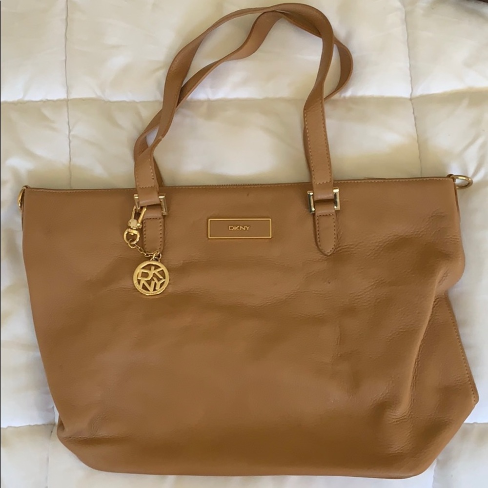 DKNY Brown Leather (Gold Accents) Large Bag